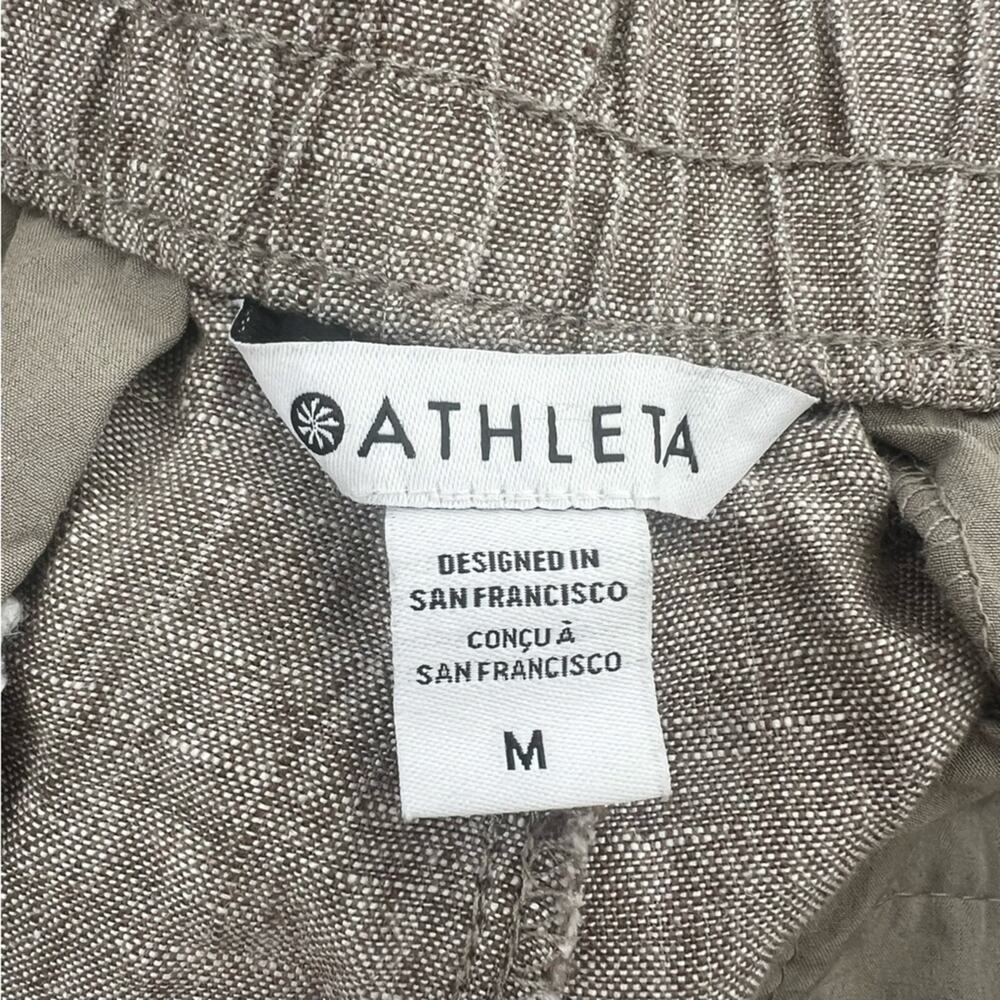 Athleta Retreat Linen Ankle Pant size M pyrite brown - Picture 5 of 8